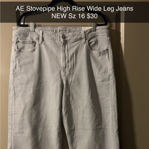 American Eagle Outfitters High Rise Wide Leg Jeans - Gray
